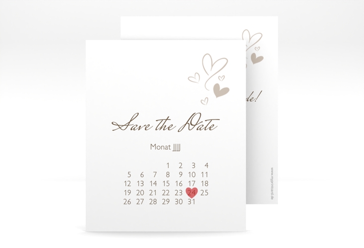 Save the Date-Kalenderblatt Purity Kalenderblatt-Karte weiss