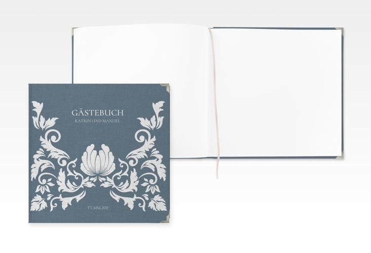 Gästebuch Selection Hochzeit Royal Leinen-Hardcover mit barockem Blumen-Ornament