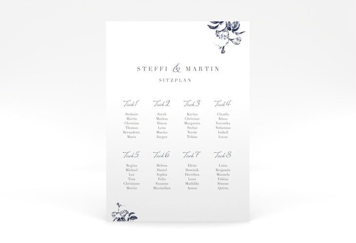 Sitzplan Poster Hochzeit Magnificent 50 x 70 cm Poster blau