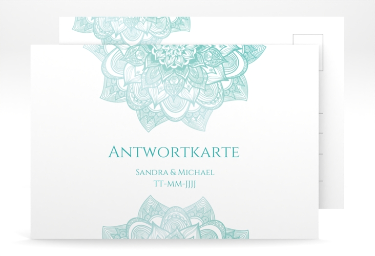 Antwortkarte Hochzeit Delight A6 Postkarte mint