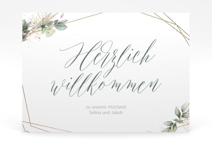 Willkommensschild Poster Greenish 70 x 50 cm Poster