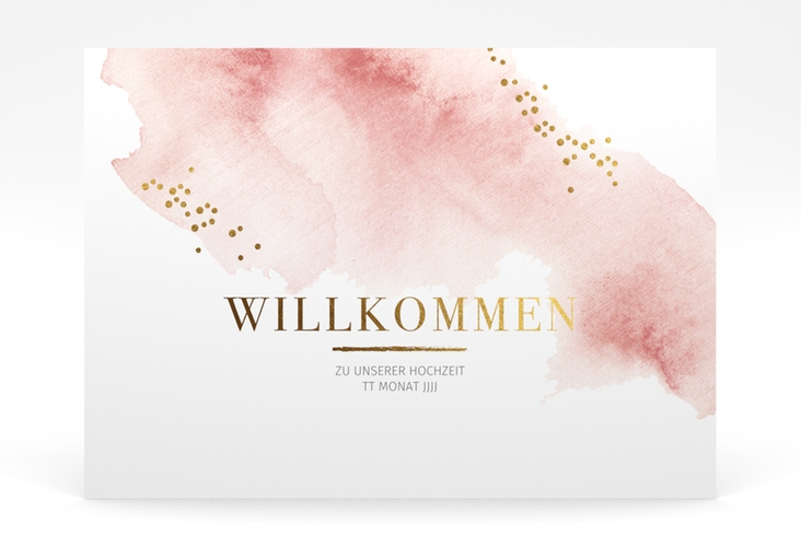 Willkommensschild Poster Pastell 70 x 50 cm Poster rosa