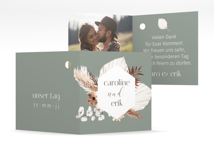 Geschenkanhänger Hochzeit Bohemian Geschenkanhänger 10er Set gruen hochglanz