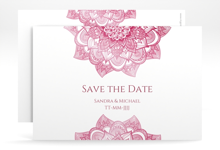 Save the Date-Karte Hochzeit Delight A6 Karte quer pink