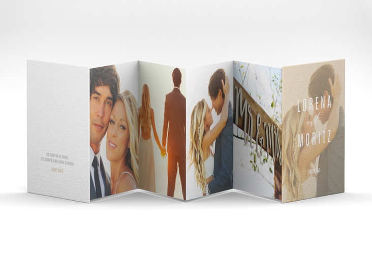 Foto-Leporello Hochzeit Memory Leporello beige