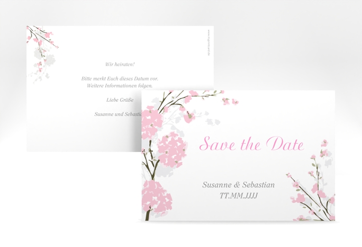 Save the Date-Karte Hochzeit Salerno A6 Karte quer rosa