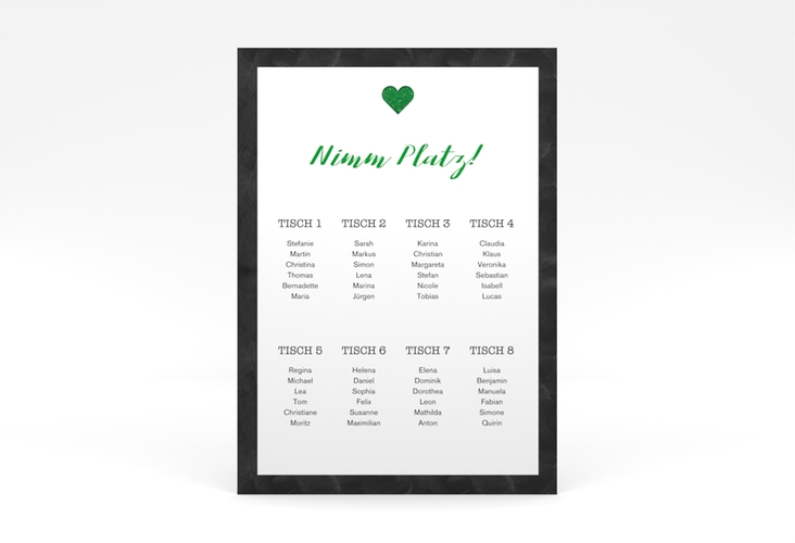 Sitzplan Poster Hochzeit Sparkly 50 x 70 cm Poster gruen