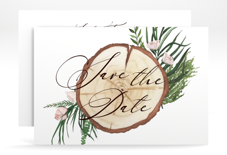 Save the Date-Karte Woodland A6 Karte quer weiss