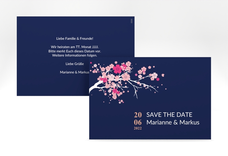 Save the Date-Karte Hochzeit Sakura A6 Karte quer