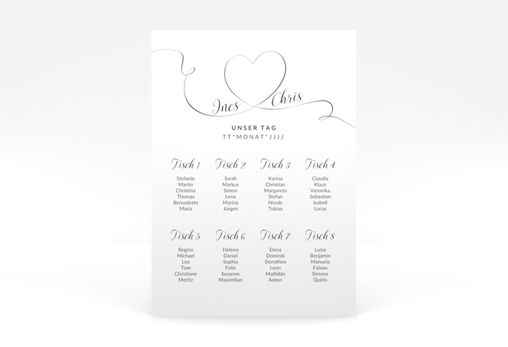 Sitzplan Poster Hochzeit Dolce 50 x 70 cm Poster