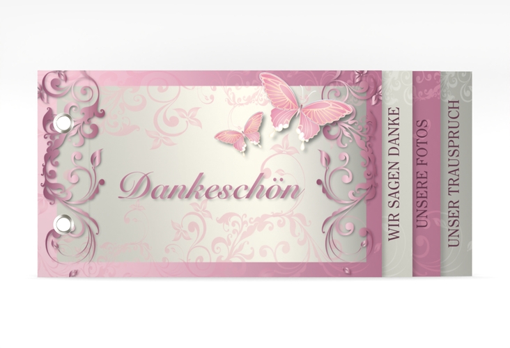 Danksagungskarte Hochzeit Toulouse Booklet rosa