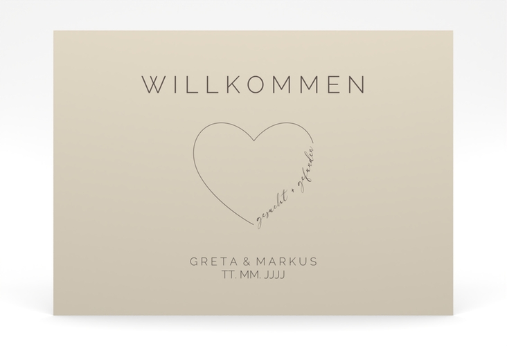 Willkommensschild Poster Lebenstraum 70 x 50 cm Poster beige