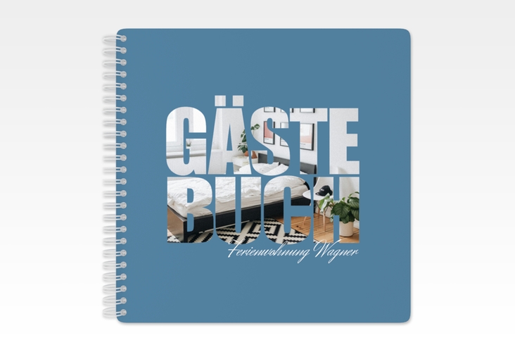 Gästebuch Ferienwohnung Apartment Ringbindung in modernem Typografie-Design
