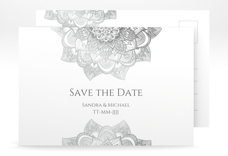 Save the Date-Postkarte Delight A6 Postkarte grau