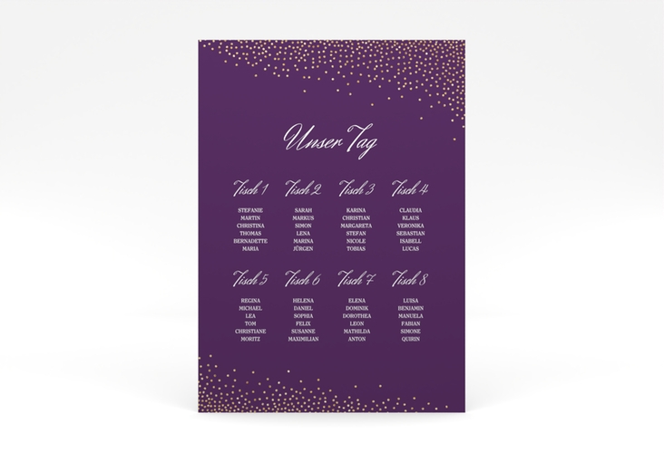 Sitzplan Poster Hochzeit Glitter 50 x 70 cm Poster lila