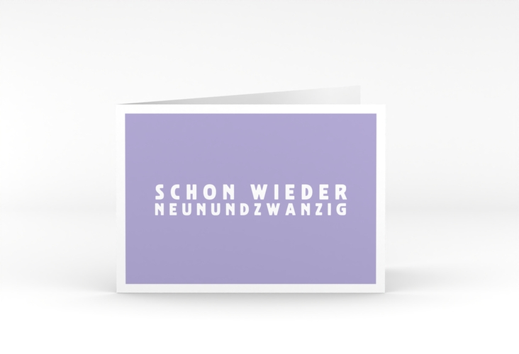 Einladung 30. Geburtstag Gag A6 Klappkarte quer flieder hochglanz