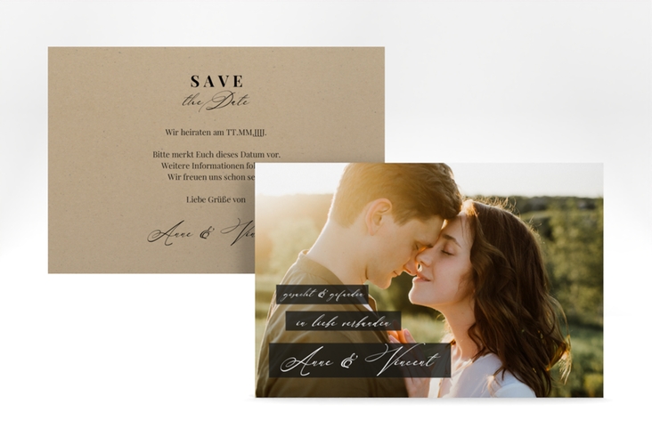 Save the Date-Karte Augenblick A6 Karte quer beige