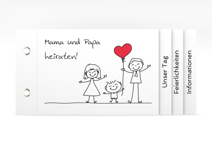 Hochzeitseinladung Family Booklet weiss