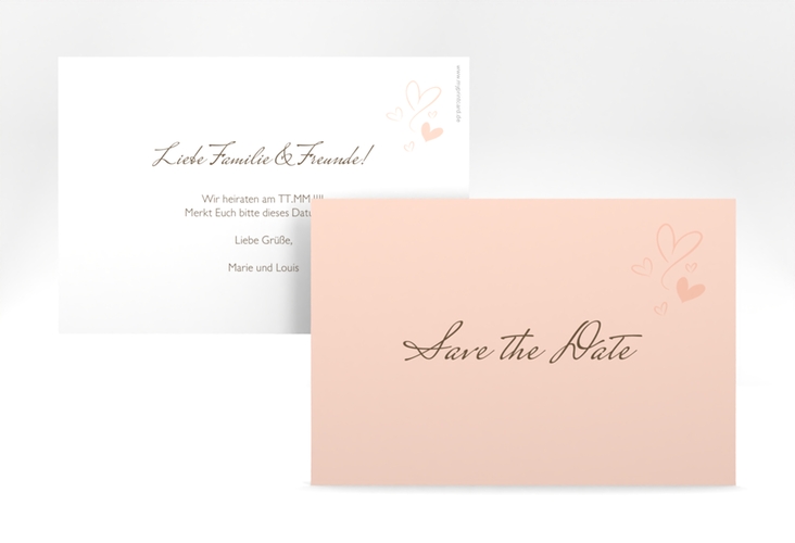 Save the Date-Karte Purity A6 Karte quer apricot