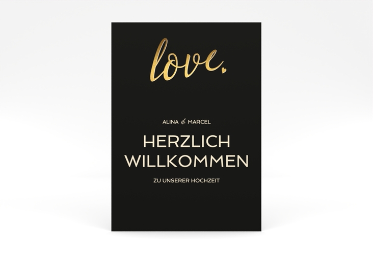 Willkommensschild Poster Glam 50 x 70 cm Poster schwarz