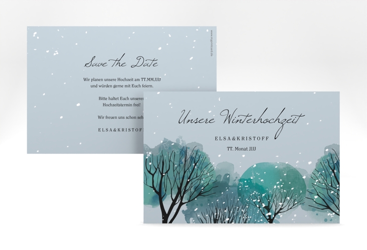 Save the Date-Karte Winterhochzeit A6 Karte quer