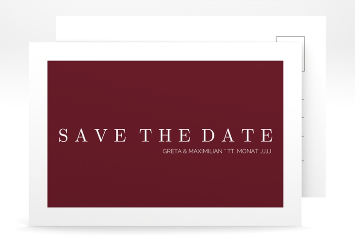 Save the Date-Postkarte Simply A6 Postkarte rot