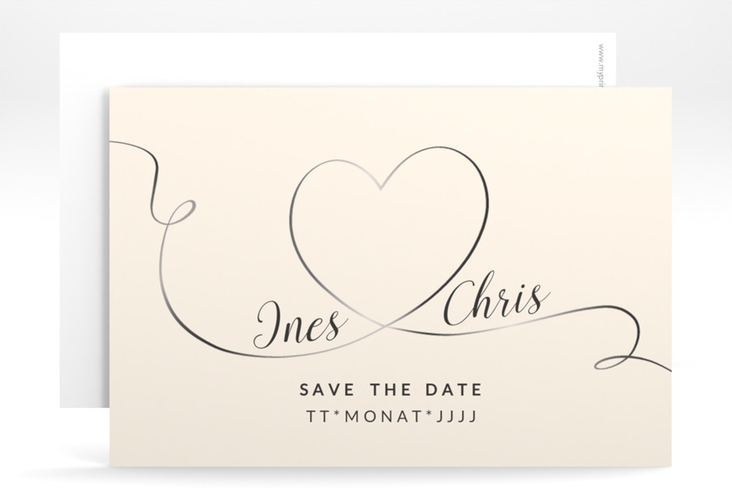 Save the Date-Karte Hochzeit Dolce A6 Karte quer beige