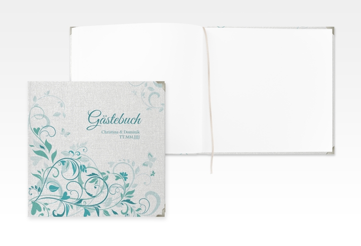 Gästebuch Selection Hochzeit Lilly Leinen-Hardcover tuerkis