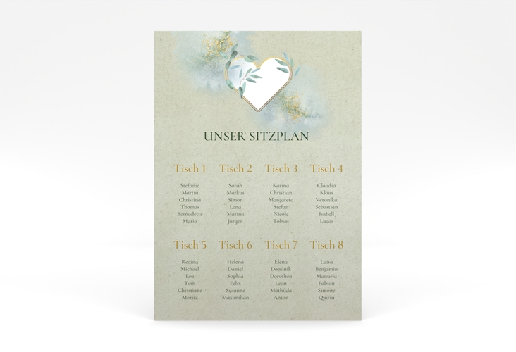 Sitzplan Poster Hochzeit Amore 50 x 70 cm Poster