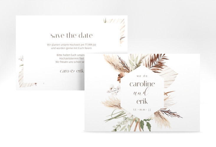 Save the Date-Karte Bohemian A6 Karte quer weiss hochglanz