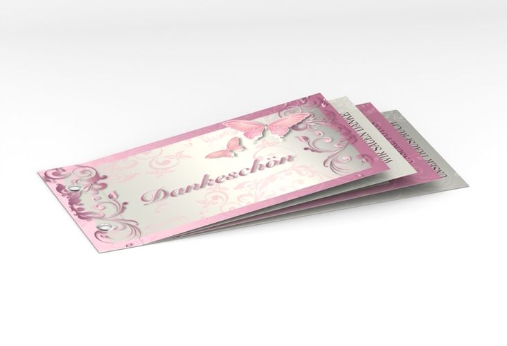 Danksagungskarte Hochzeit Toulouse Booklet rosa