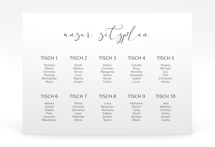 Sitzplan Poster Hochzeit Lucent 70 x 50 cm Poster