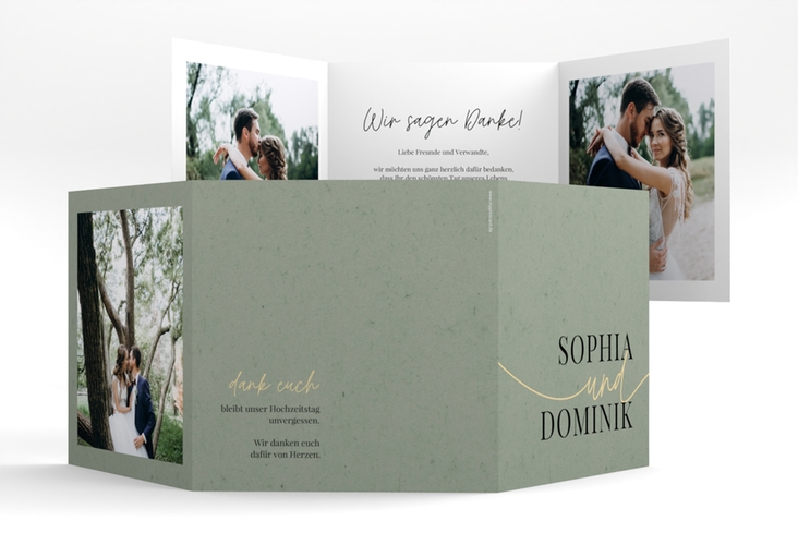 Dankeskarte Hochzeit Easy quadr. Doppel-Klappkarte hochglanz im modernen minimalistischen Design