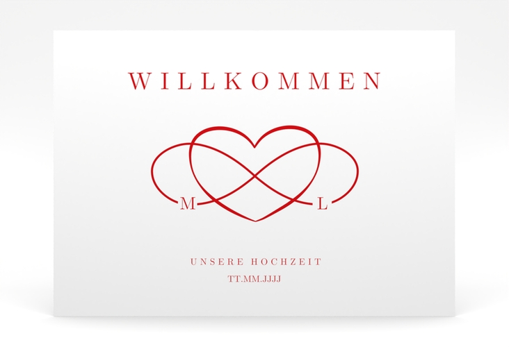 Willkommensschild Poster Infinity 70 x 50 cm Poster rot