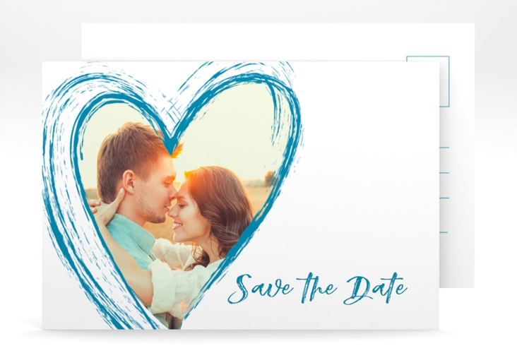 Save the Date-Postkarte Liebe A6 Postkarte tuerkis