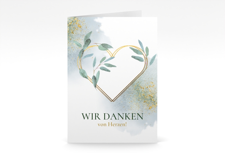 Danksagungskarte Hochzeit Amore A6 Klappkarte hoch weiss hochglanz