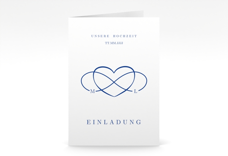 Einladungskarte Hochzeit Infinity A6 Klappkarte hoch hochglanz