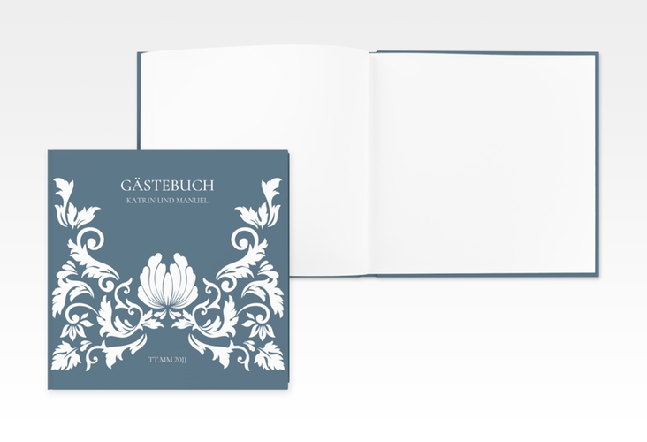 Gästebuch Creation Hochzeit Royal 20 x 20 cm, Hardcover mit barockem Blumen-Ornament