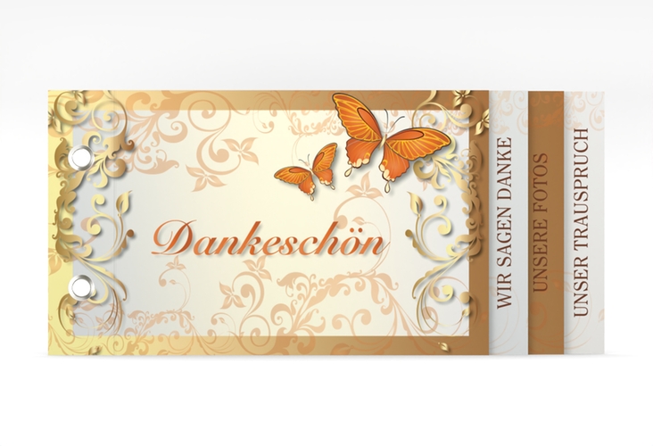 Danksagungskarte Hochzeit Toulouse Booklet orange