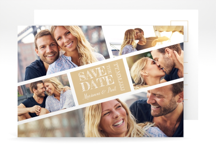 Save the Date-Postkarte Rise A6 Postkarte beige