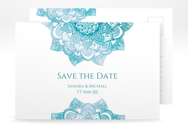 Save the Date-Postkarte Delight A6 Postkarte tuerkis