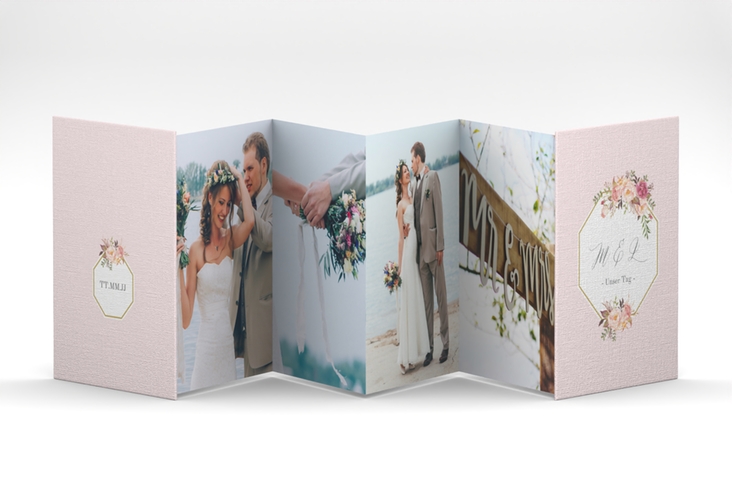 Foto-Leporello Hochzeit Prachtvoll Leporello rosa