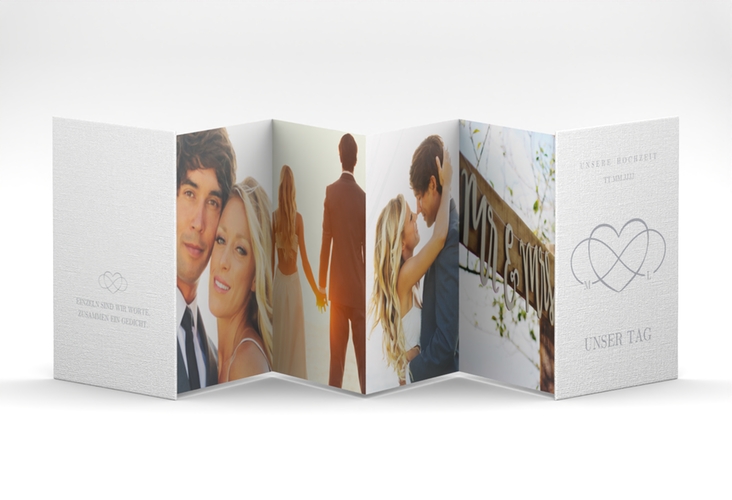 Foto-Leporello Hochzeit Infinity Leporello grau