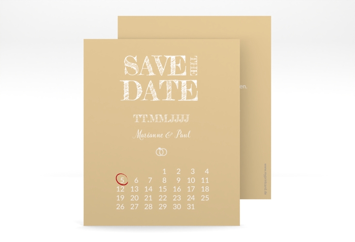 Save the Date-Kalenderblatt Rise Kalenderblatt-Karte beige