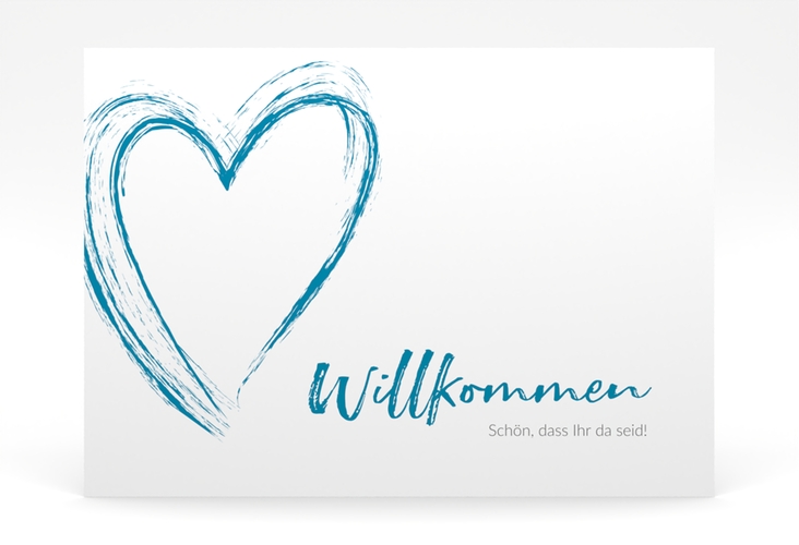 Willkommensschild Poster Liebe 70 x 50 cm Poster tuerkis