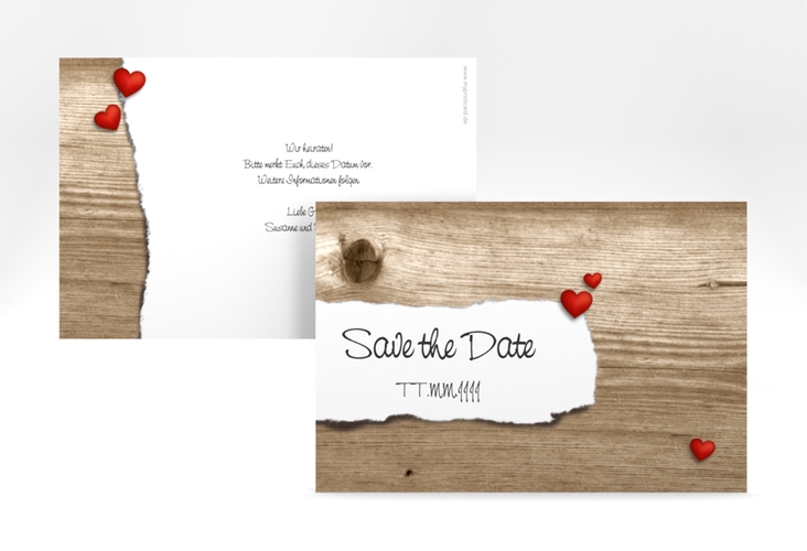 Save the Date-Karte Hochzeit Reichenhall A6 Karte quer braun