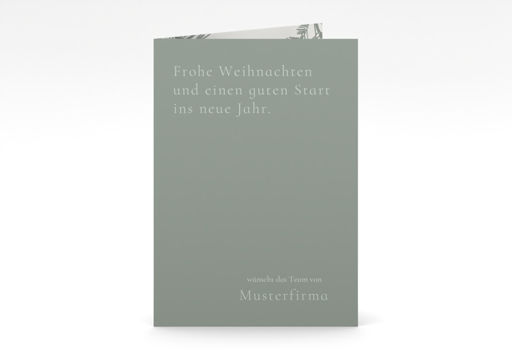 Business-Weihnachtskarte Bescheiden A6 Klappkarte hoch hochglanz mit Gräsern und Trockenblumen für Boho-Hochzeit