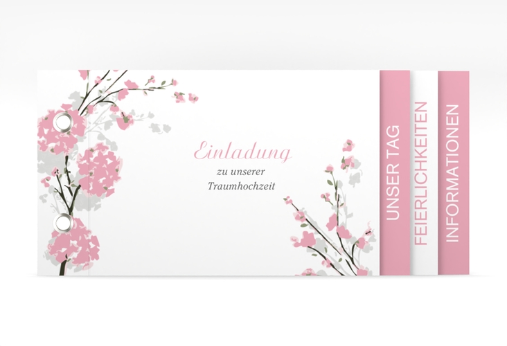 Hochzeitseinladung Salerno Booklet rosa