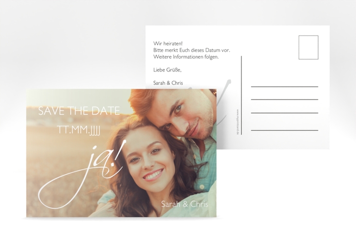 Save the Date-Postkarte Clarity A6 Postkarte weiss hochglanz