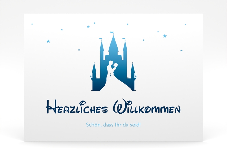 Willkommensschild Poster Castle 70 x 50 cm Poster blau